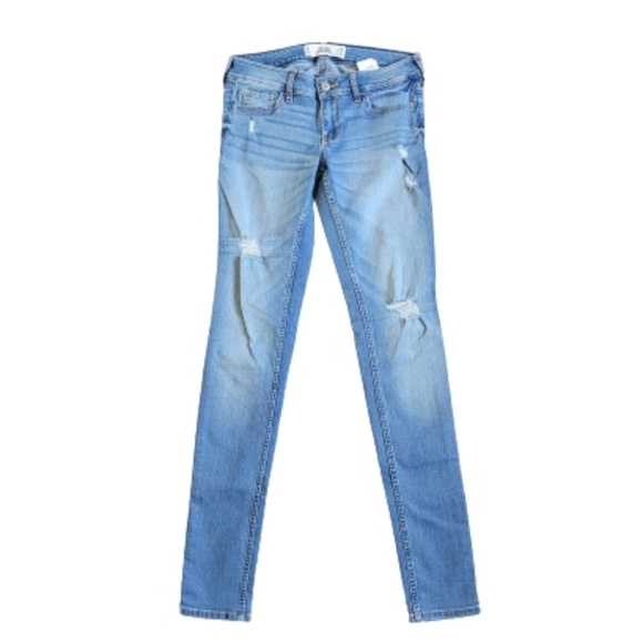 Hollister Denim - Womens Hollister Light Wash Distressed Super Skinn
